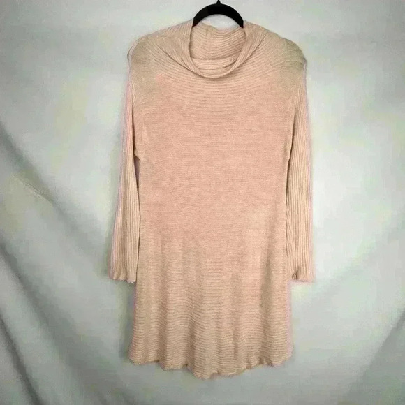 We The Free Long Sleeve Ribbed Cowl Neck Tunic with Open Back Raw Hem - Picture 1 of 11